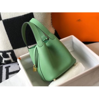 Hermes Picotin Lock 18 Bag In Vert Criquet Clemence Leather LDBS243047