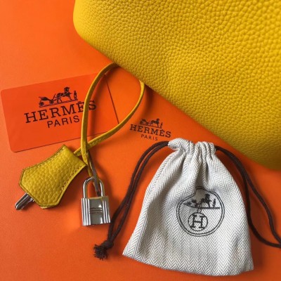 Hermes Picotin Lock 18 Bag In Yellow Clemence Leather LDBS243049