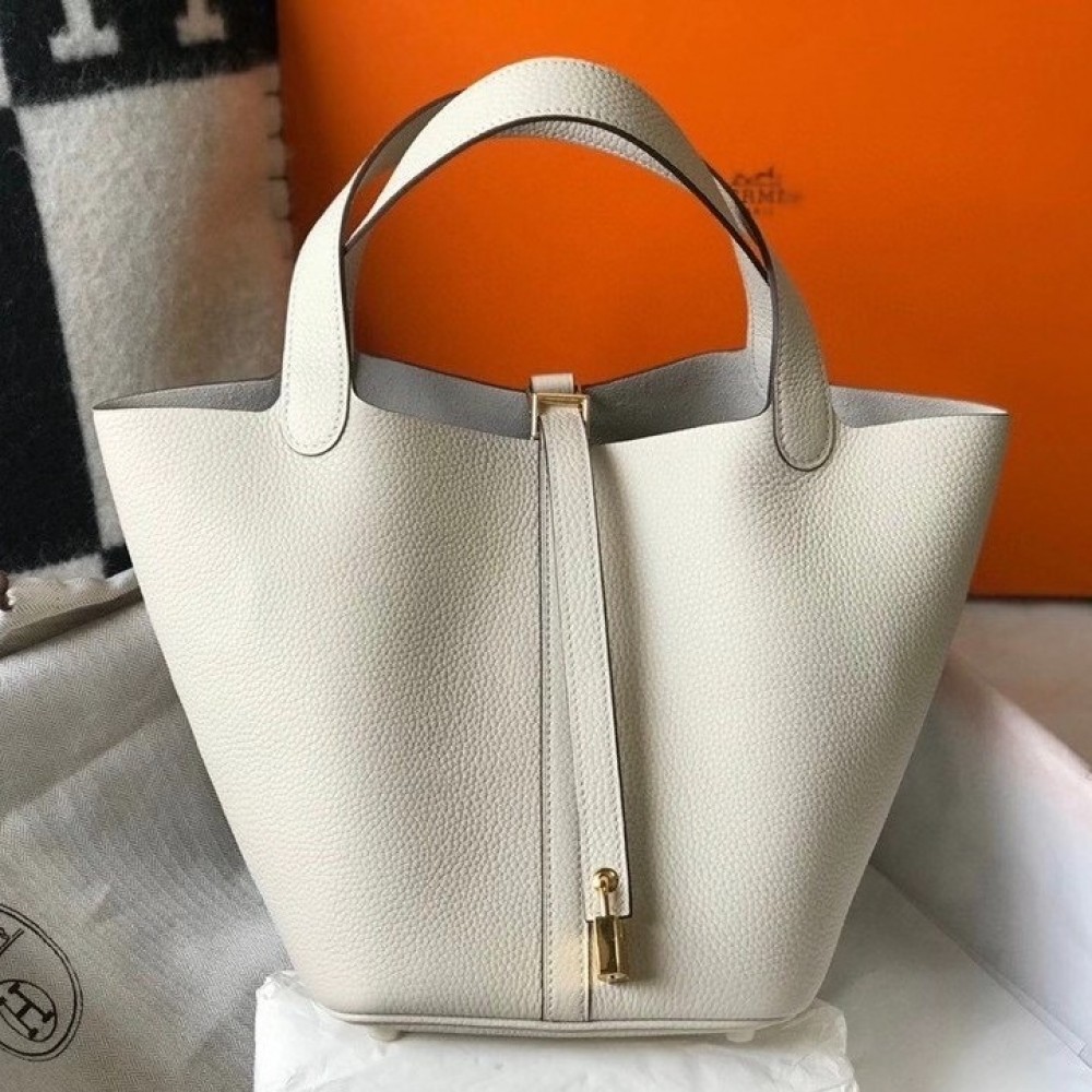 Hermes Picotin Lock 22 Bag In Beton Clemence Leather LDBS243053