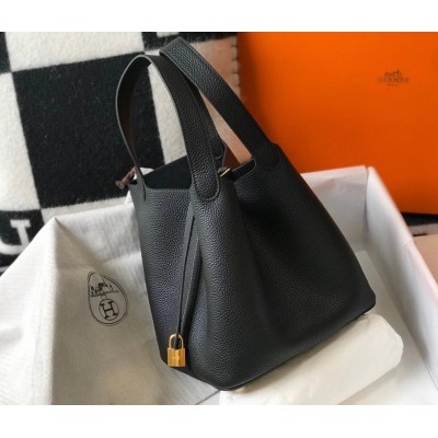 Hermes Picotin Lock 22 Bag In Black Clemence Leather LDBS243054