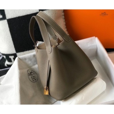 Hermes Picotin Lock 22 Bag In Taupe Clemence Leather LDBS243064