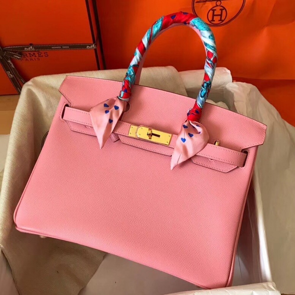 Hermes Pink Birkin 30cm Epsom Handmade Bag LDBS243074