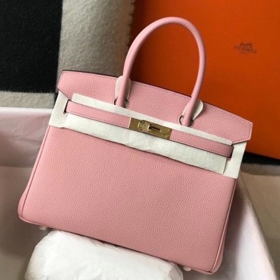 Hermes Pink Clemence Birkin 30cm Bag GHW LDBS243077