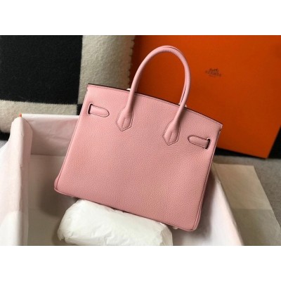 Hermes Pink Clemence Birkin 30cm Bag GHW LDBS243077