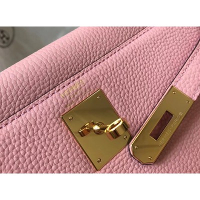 Hermes Pink Clemence Kelly 32cm Retourne Bag LDBS243082