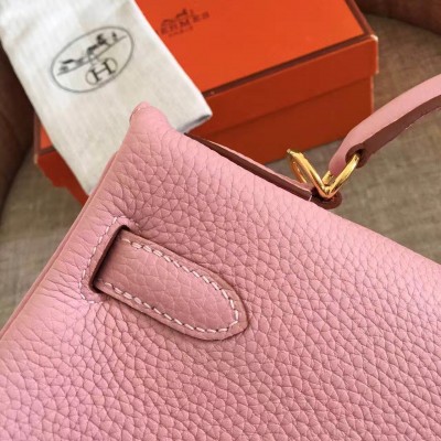 Hermes Pink Clemence Kelly Retourne 32cm Handmade Bag LDBS243083