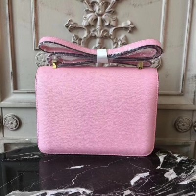 Hermes Pink Constance MM 24cm Epsom Leather Bag LDBS243085