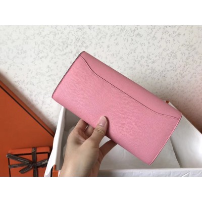 Hermes Pink Epsom Constance Long Wallet LDBS243088