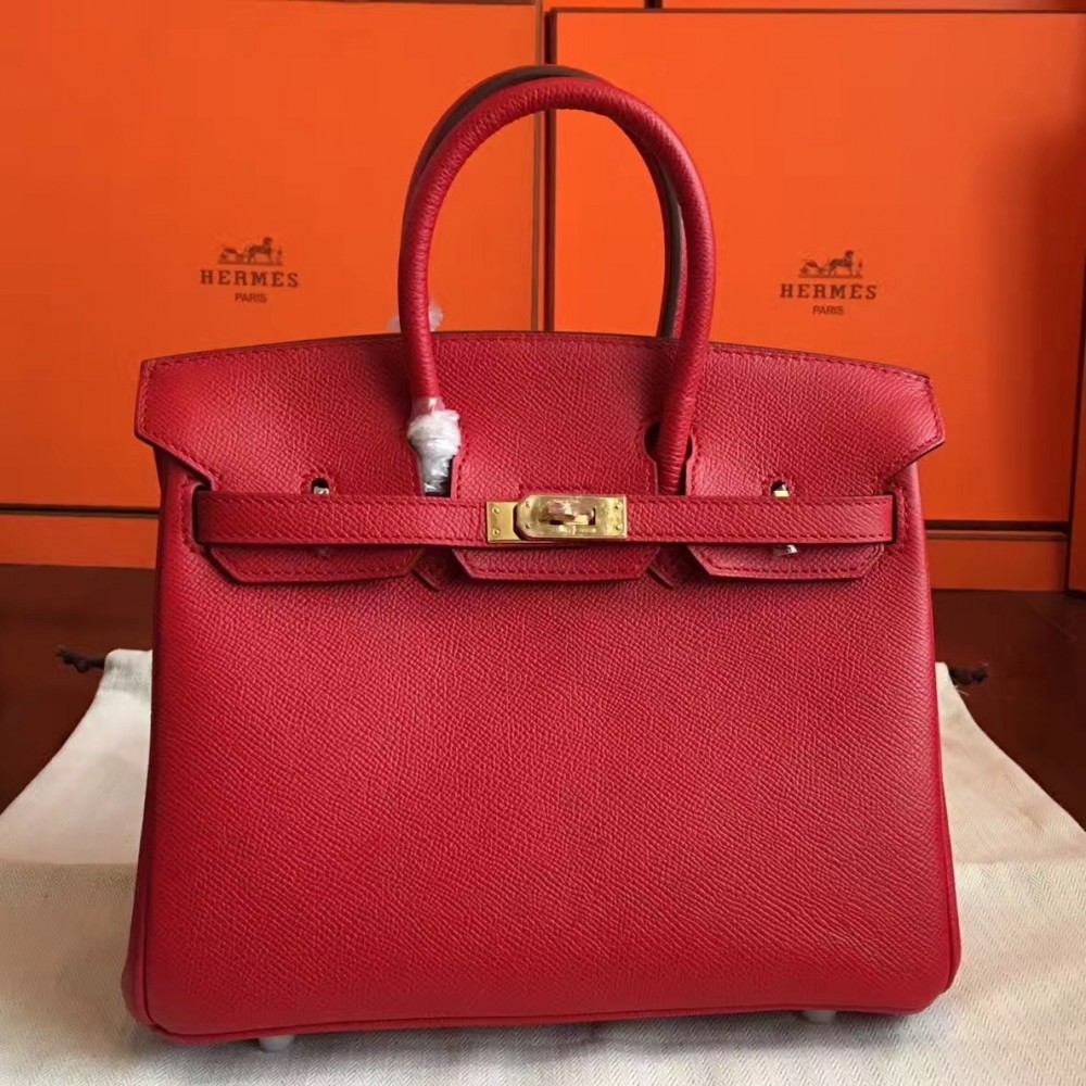 Hermes Red Birkin 25cm Epsom Handmade Bag LDBS243106