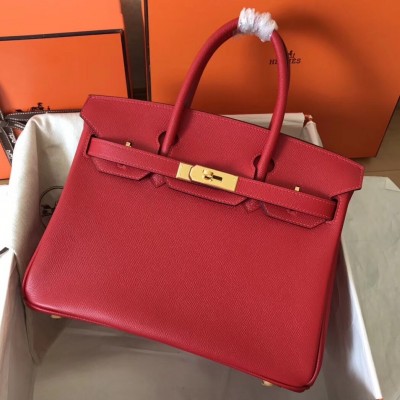 Hermes Red Birkin 30cm Epsom Handmade Bag LDBS243109