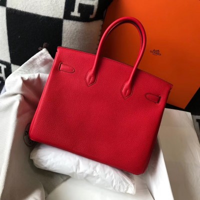 Hermes Red Clemence Birkin 35cm Bag LDBS243114