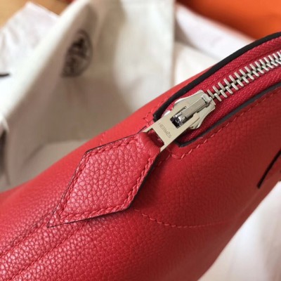 Hermes Red Clemence Bolide 27cm Handmade Bag LDBS243115