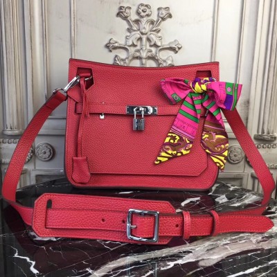 Hermes Red Clemence Jypsiere 28cm Bag LDBS243116