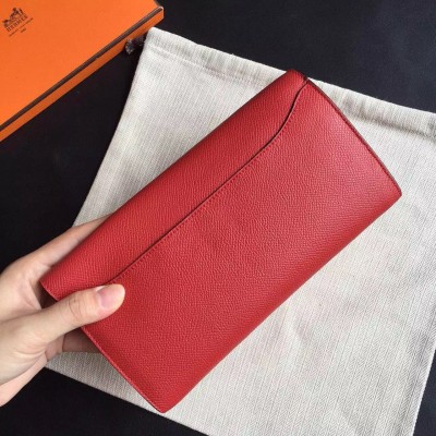 Hermes Red Epsom Constance Long Wallet LDBS243126