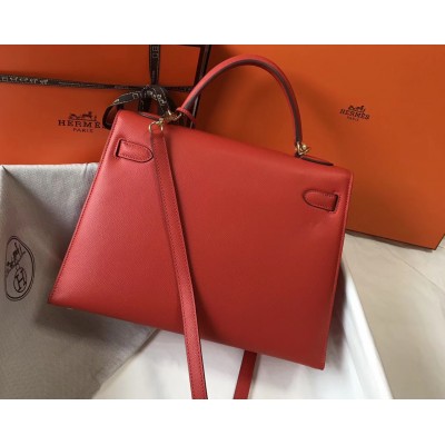 Hermes Red Epsom Kelly 32cm Sellier Bag LDBS243128