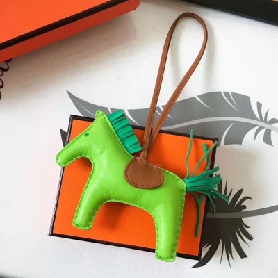 Hermes Rodeo Horse Bag Charm In Fruit Green/Camarel/Green Leather LDBS243156