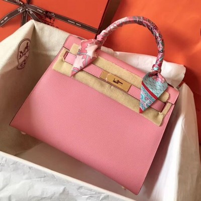 Hermes Rose Confetti Epsom Kelly 28cm Handmade Bag LDBS243173