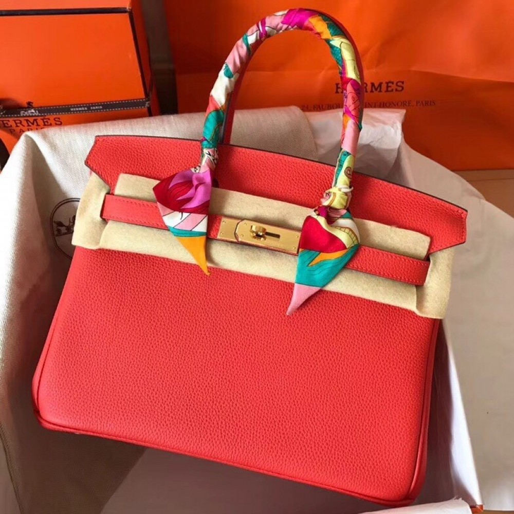 Hermes Rose Extreme Birkin 30cm Clemence Handmade Bag LDBS243176