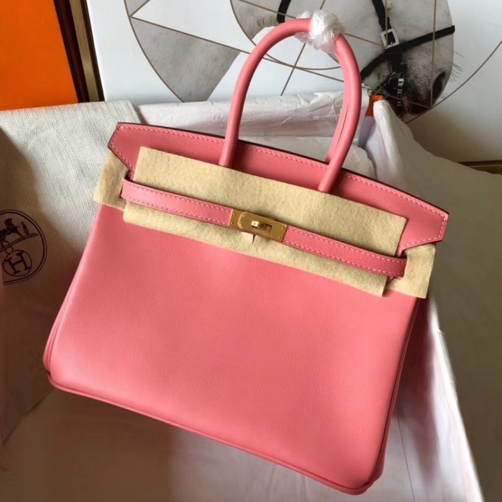 Hermes Rose Lipstick Birkin 25cm Swift Handmade Bag LDBS243177