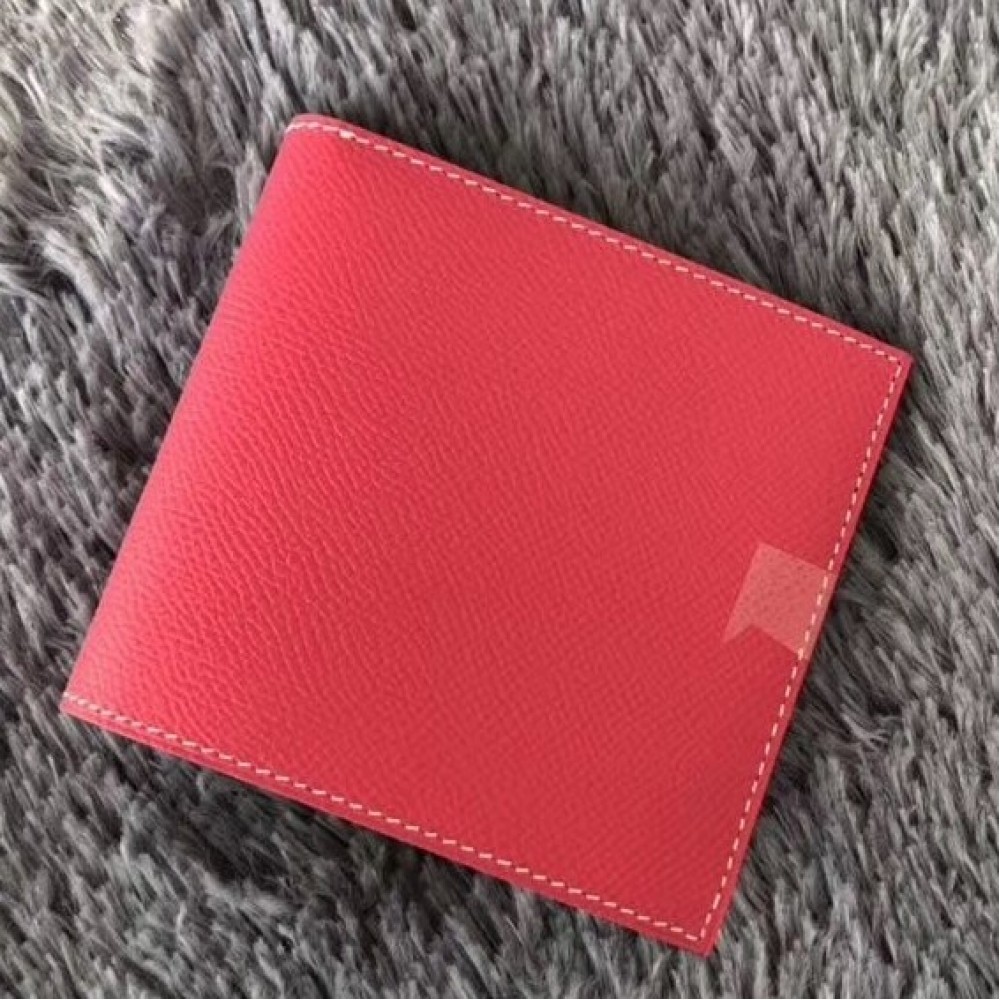 Hermes Rose Red MC2 Copernic Compact Wallet LDBS243195