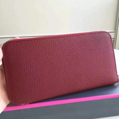 Hermes Ruby Clemence Azap Zipped Wallet LDBS243212