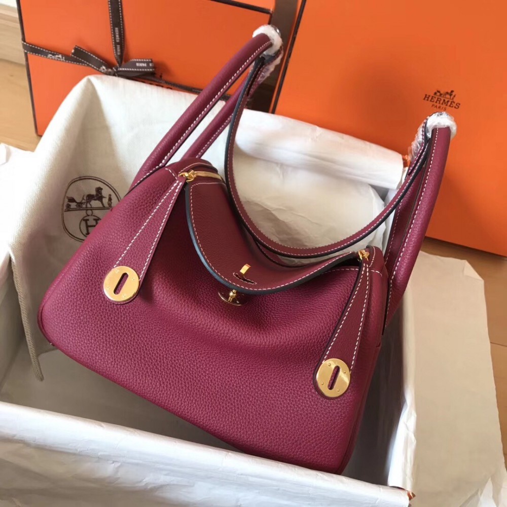 Hermes Ruby Lindy 26cm Clemence Handmade Bag LDBS243215