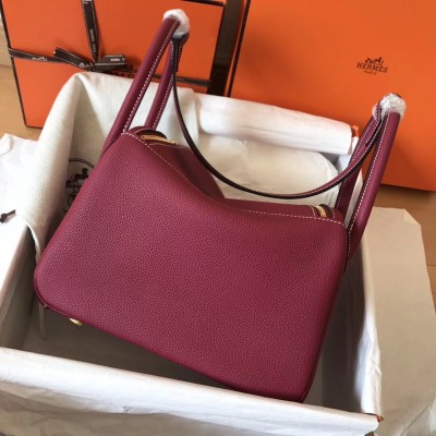 Hermes Ruby Lindy 26cm Clemence Handmade Bag LDBS243215