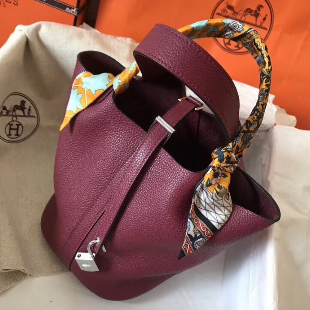 Hermes Ruby Picotin Lock MM 22cm Handmade Bag LDBS243217