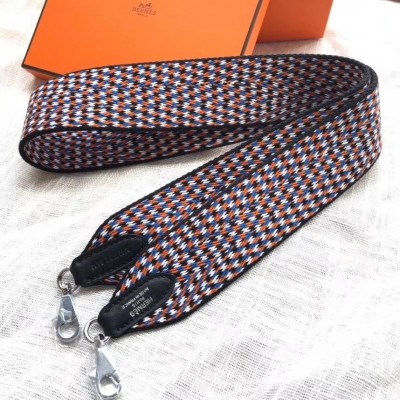 Hermes Sangle Zigzag 50 mm Bag Strap White/Blue/Orange LDBS243224