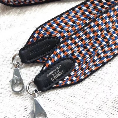 Hermes Sangle Zigzag 50 mm Bag Strap White/Blue/Orange LDBS243224