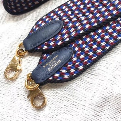 Hermes Sangle Zigzag 50 mm Bag Strap White/Blue/Red LDBS243225