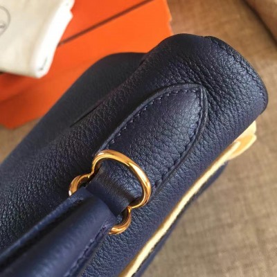 Hermes Sapphire Clemence Kelly Retourne 32cm Handmade Bag LDBS243227