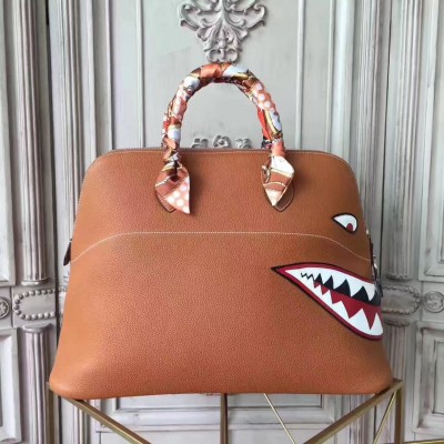 Hermes Shark Bolide 45cm Bag In Gold Calfskin LDBS243235