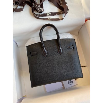 Hermes So Black Midnight Faubourg Birkin 20 Sellier Limited Edition Bag LDBS243241