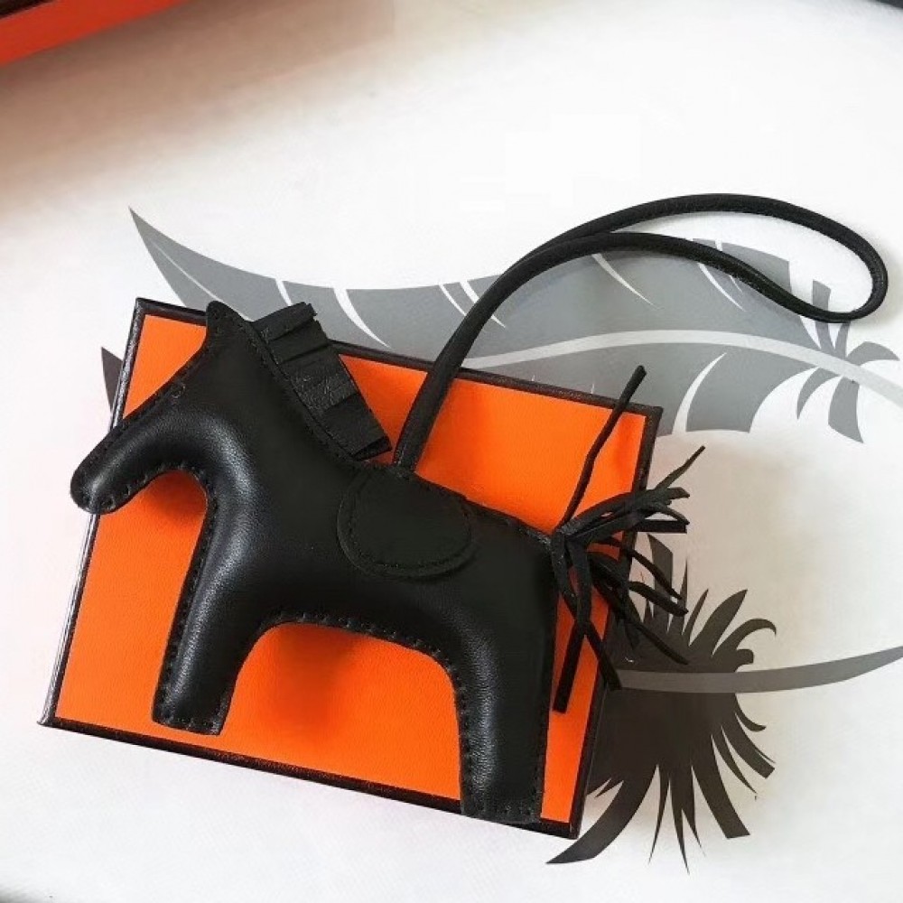 Hermes So Black Rodeo Horse Bag Charm LDBS243242