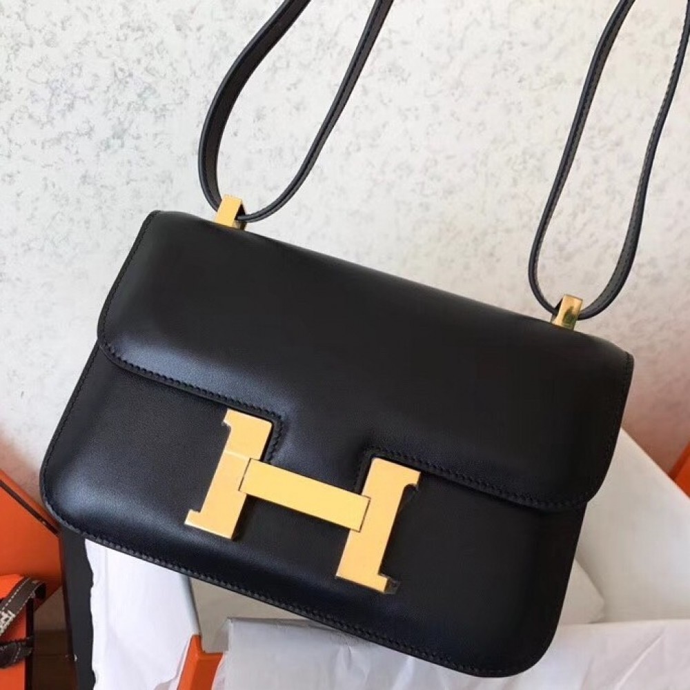 Hermes Swift Constance 24cm Black Handmade Bag LDBS243246