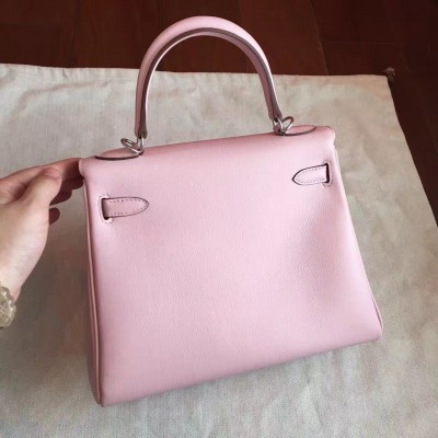 Hermes Swift Kelly 25cm Retourne Handmade Rose Dragee Bag LDBS243249