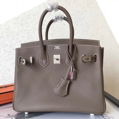 Hermes Taupe Birkin 25cm Epsom Handmade Bag LDBS243252