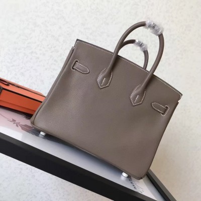 Hermes Taupe Birkin 25cm Epsom Handmade Bag LDBS243252