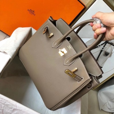 Hermes Taupe Birkin 25cm Swift Handmade Bag LDBS243253