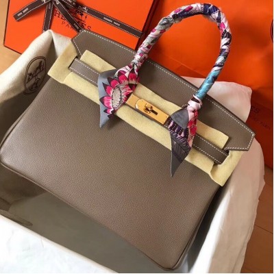 Hermes Taupe Birkin 30cm Epsom Handmade Bag LDBS243255