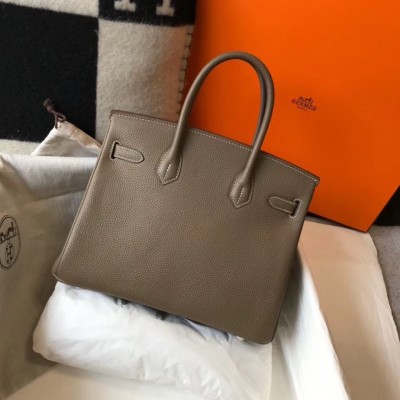 Hermes Taupe Clemence Birkin 30cm Bag LDBS243258