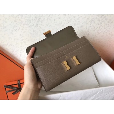 Hermes Taupe Epsom Constance Long Wallet LDBS243267