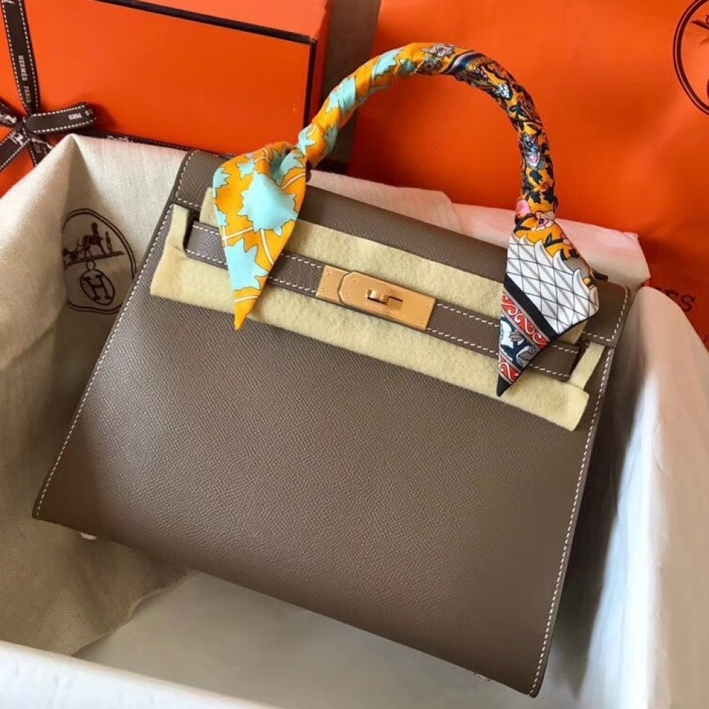 Hermes Taupe Epsom Kelly 28cm Handmade Bag LDBS243268