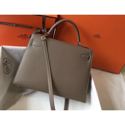 Hermes Taupe Epsom Kelly 32cm Sellier Bag LDBS242745