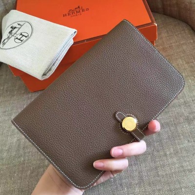 Hermes Taupe Grey Dogon Duo Combined Wallet LDBS243272