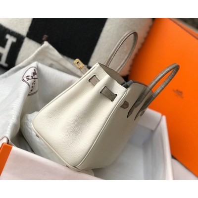 Hermes Touch Birkin 25cm Limited Edition White Bag LDBS243294