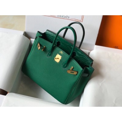 Hermes Touch Birkin 30cm Limited Edition Green Bag LDBS243305