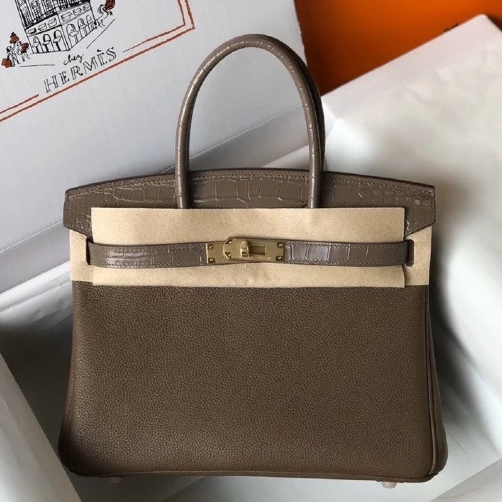 Hermes Touch Birkin 30cm Limited Edition Taupe Bag LDBS243306