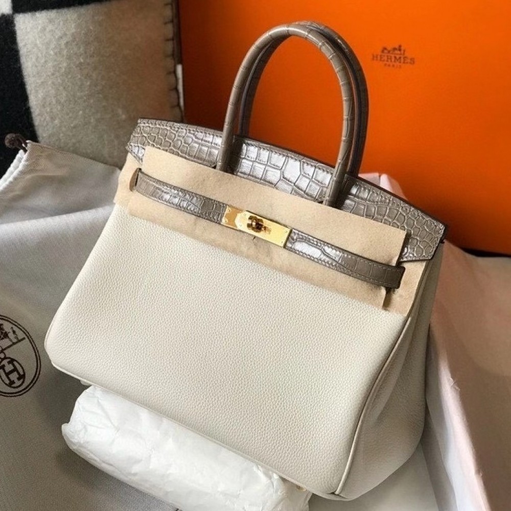 Hermes Touch Birkin 30cm Limited Edition White Bag LDBS243307